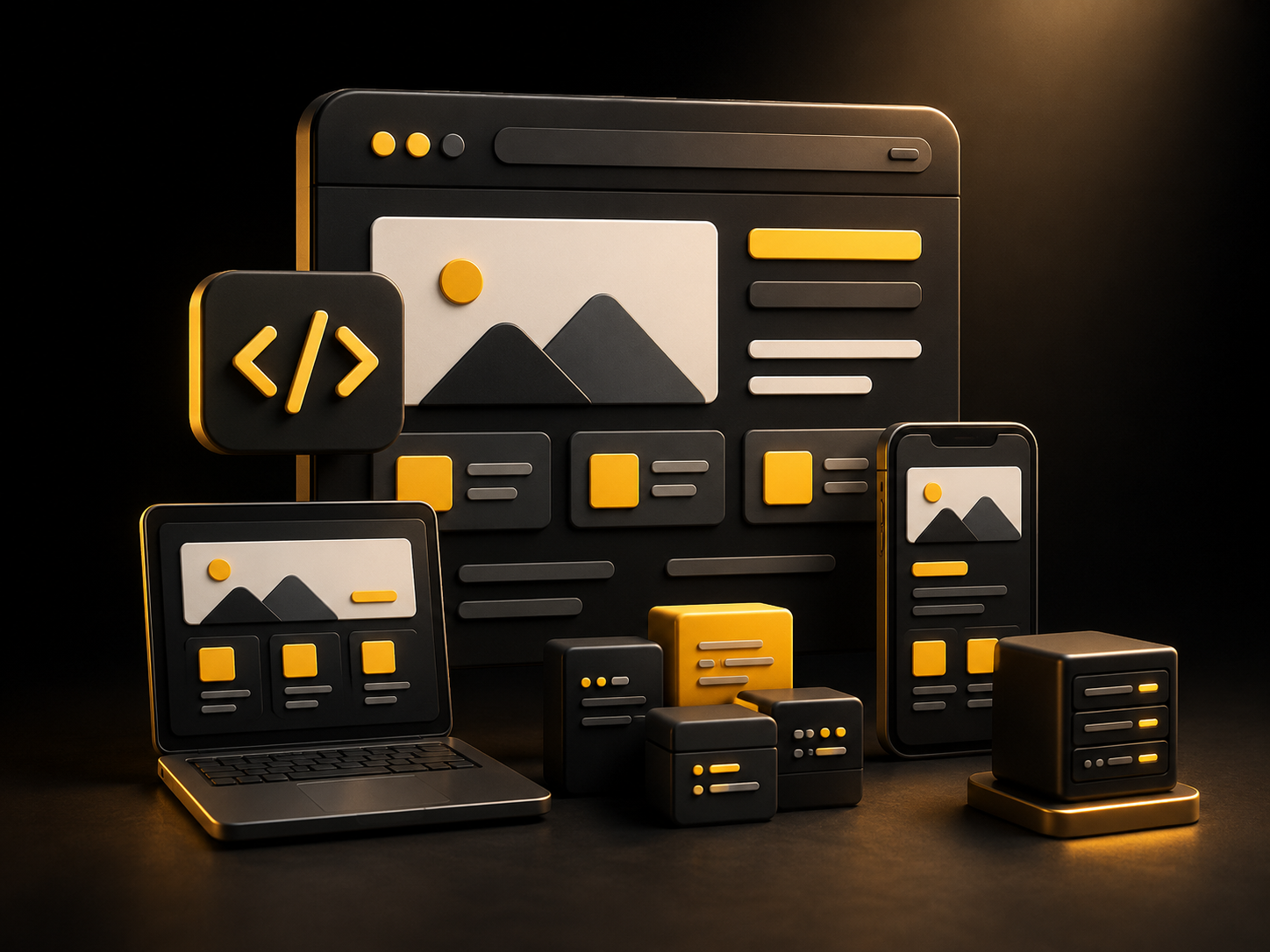 Responsive web development and coding interface